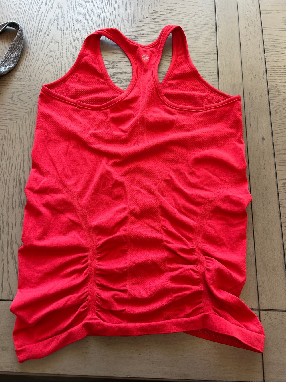 Athleta Racerback Ruched Tank Tops - Red & Gray L - Picture 5 of 11